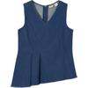 Levis Casual Comfortable Solid Color V-Neck Asymmetrical Hem Denim Vest Women Vests 003U4-0001