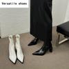 Designer Pointed Toe Women Modern Ankle Boots Fashion Square Heels Short Booties Ladies Dancing Party Prom Shoes