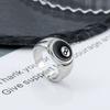 Punk Style Billiard Number Black 8 Opening Adjustable Rings Metal Alloy Rings Fashion Hip Hop Rock Jewelry For Women And Men