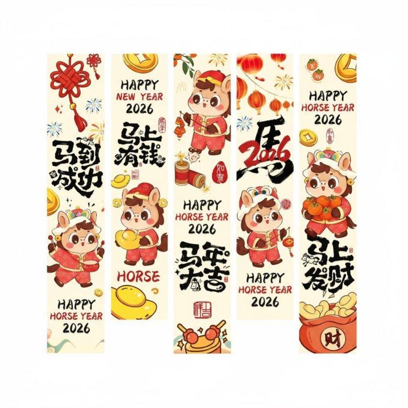 2026 Horse Year New Year Festive Hanging Cloth, Poster Banner, Scene Arrangement, Photo Prop