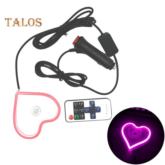 Lumină neon LED în formă de inimă Moduri bliț stroboscopic Instalare simplă super luminoasă Semn de afișare LED Accesorii pentru iluminat auto