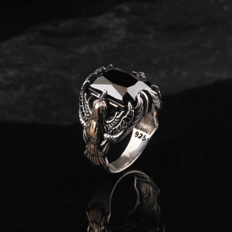 

Новое европейское и американское мужское властное ретро кольцо в стиле панк с орлом, расправляющим крылья 7