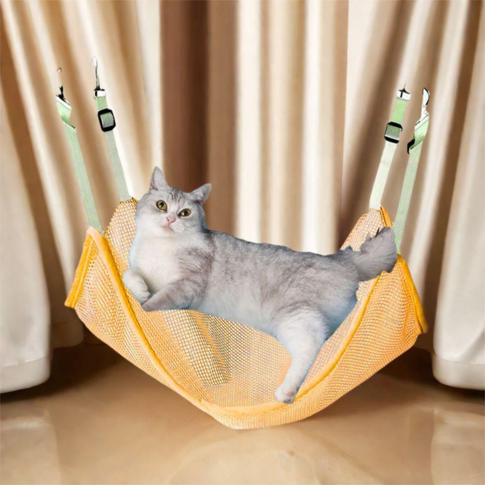Universal Breathable Cat Hanging Hammock Durable with Adjustable Straps Cats Mesh Hammock Soft Pet Nest Indoor