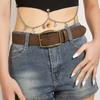 1pc Floral Embossed Belt, DistressedDenim Accessory, Casual Ethnic Artisan Belts Versatile Belt