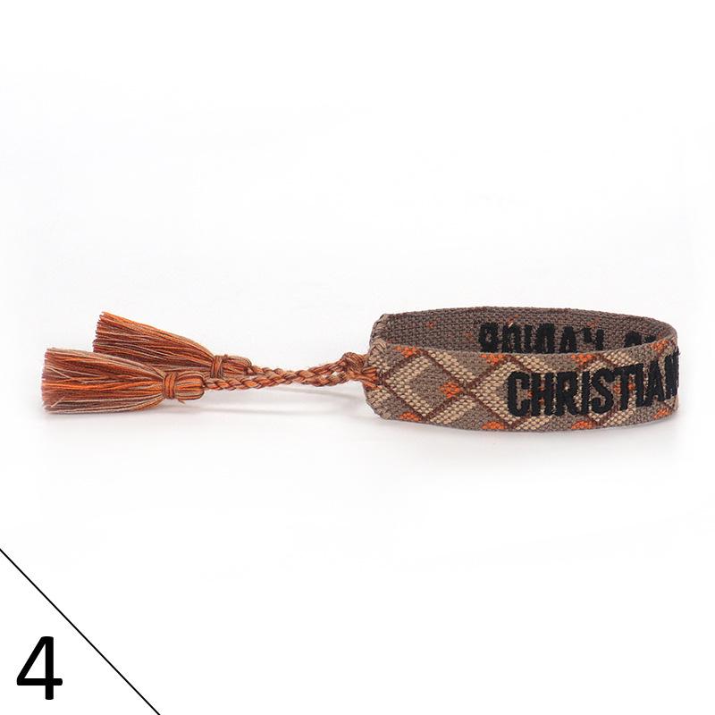 Handmade Embroidered Friendship Bracelet with Tassels for Women