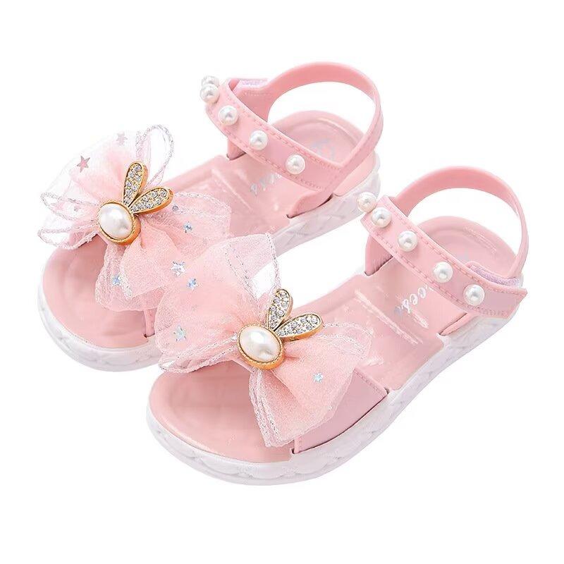 Mädchen Sandalen Blumen Schleife Knoten Süße Weiche kinder Strand Schuhe Kinder Sommer Schleife Knoten Sandalen Prinzessin Mode Niedlich Hohe Qualität
