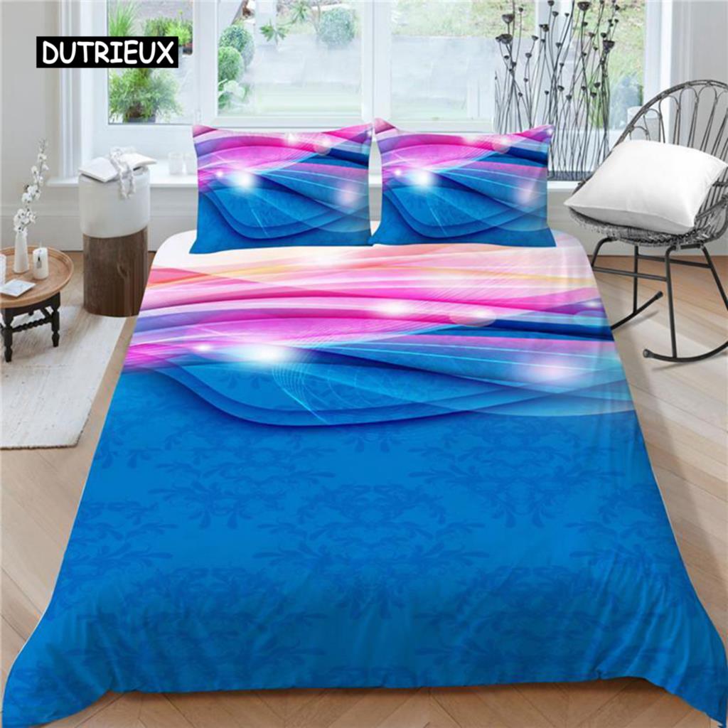Colorful Duvet Cover Set King Size Blue Purple Red Stitching Pattern Comforter Cover Set Microfiber Polygon Flash Quilt Cover