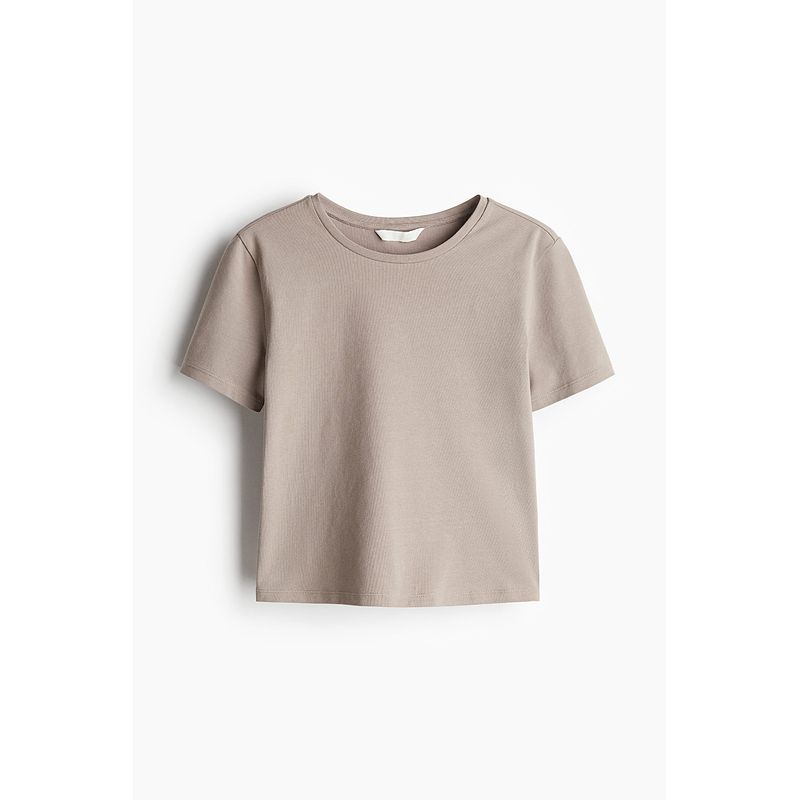 

HM 2025 Summer New Arrival Women s Clothing Fashion Casual Short T-shirt 1290218 Beige 165/96(M)
