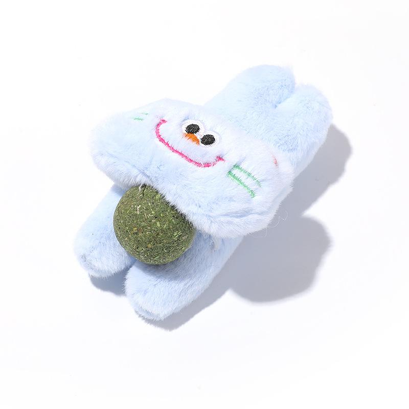 

Новый мячик с кошачьей мятой, плюшевая игрушка для кошек для чистки зубов, кусания, избавления от скуки, саморазвлечения и игры с кошками для жевания синий
