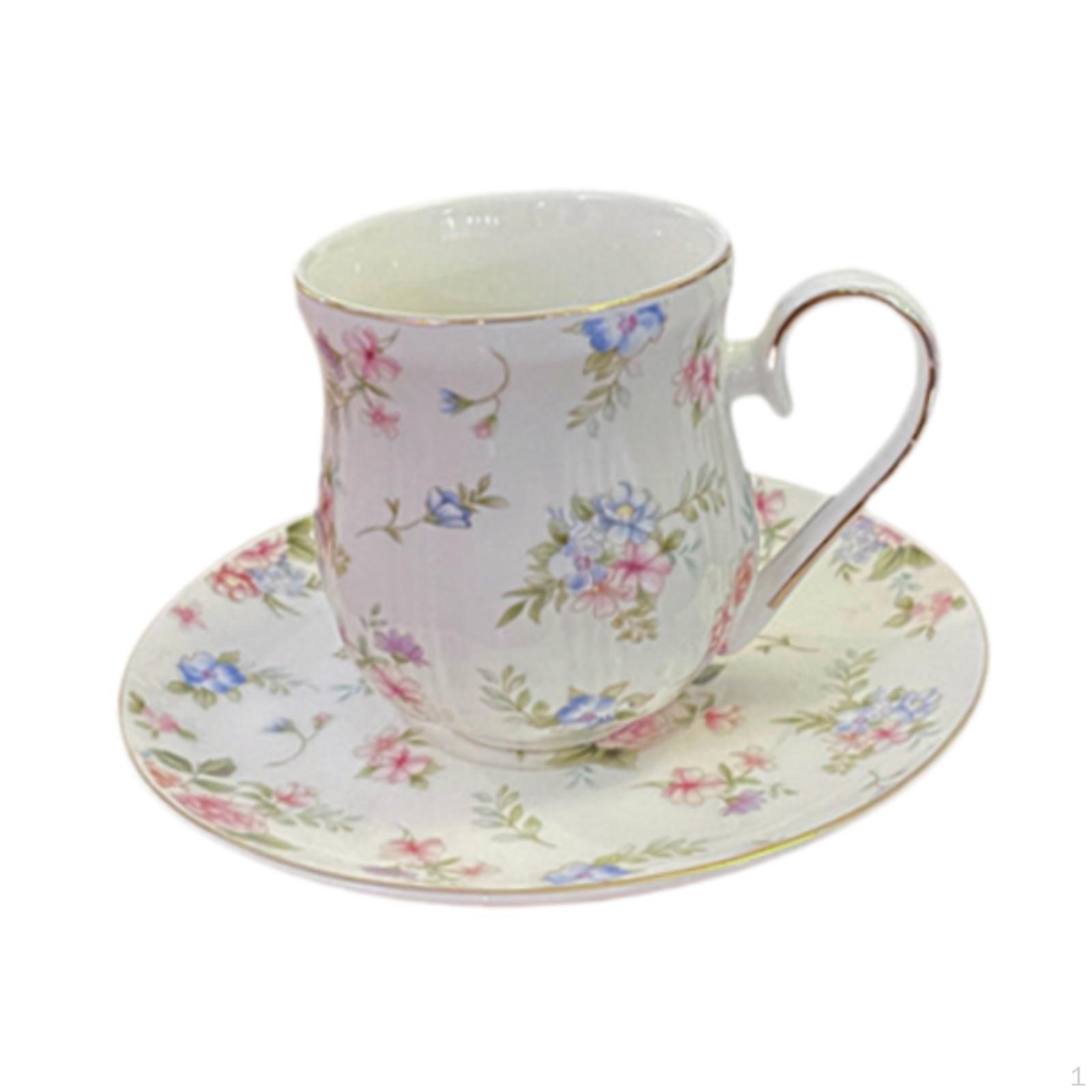 

Кофейные кружки, чайные чашки емкостью 180 мл-300 мл, подарочные цветочные узоры с блюдцем, орнамент для дома Style A