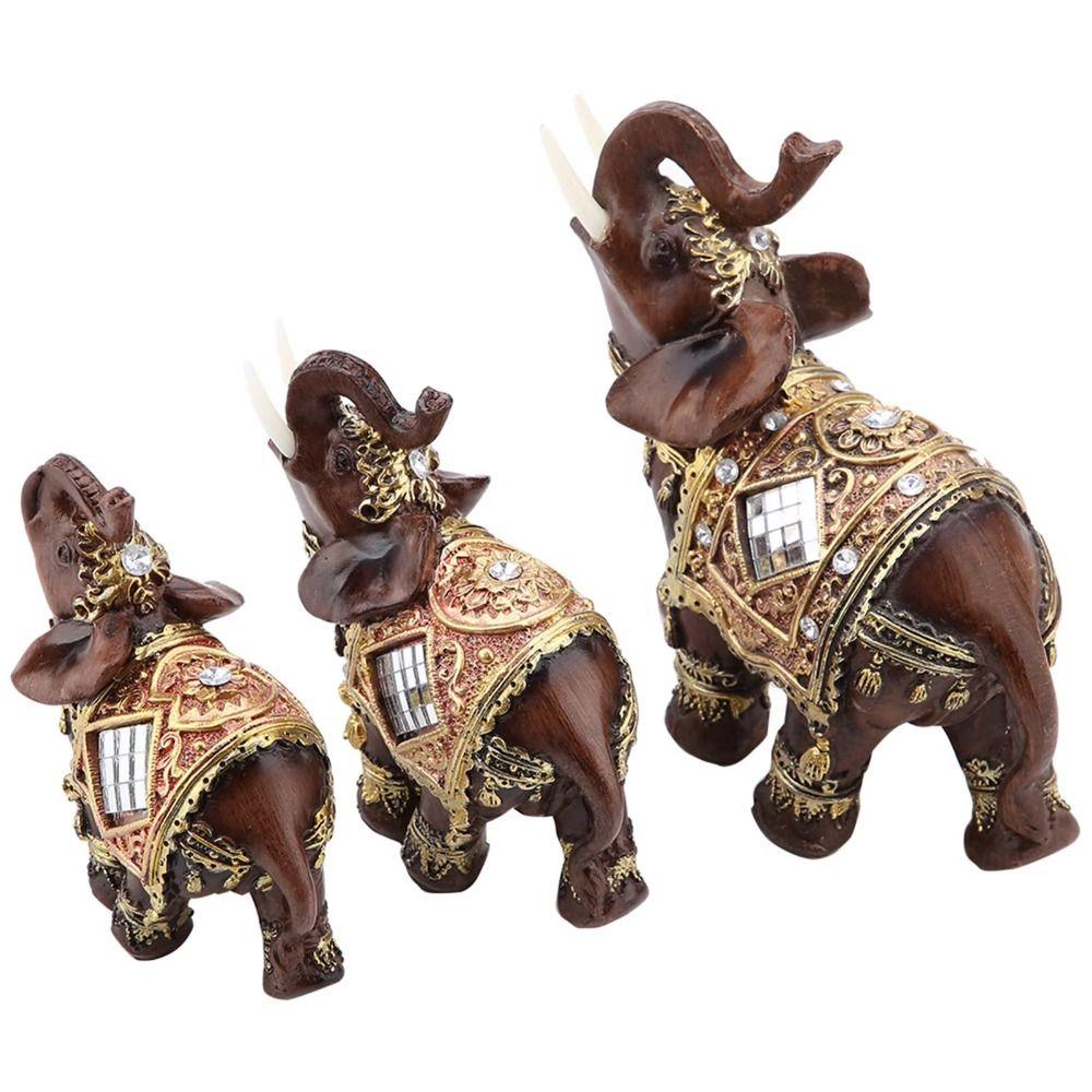 Model Elephant Figurine Ornament Simulated Resin Animal Sculpture  Balcony Garden Supplies