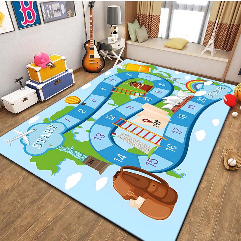 15 Size Snakes and Ladders Game Pattern Rug Carpets for Bedroom Living Room Mat Creative Door Mat Dressing Room Rugs Play Mats