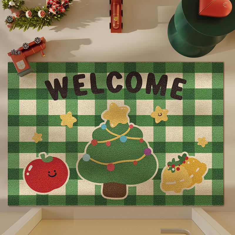 Tapete de Porta Antiderrapante com Filhote de Natal - Remove Poeira, Resistente a Manchas, Tapete de Entrada Cortável