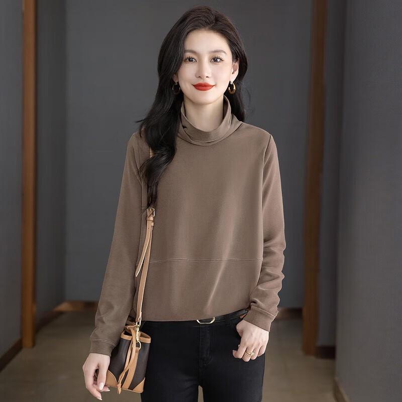 Women s Simple Turtleneck Long Sleeve Sweatshirt L