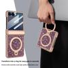 360 Magnetic Stand Hinge Protection Case for Samsung Galaxy Z Flip 8 7 Plating Glitter PU Leather Anti-peeping Glass Film Cover