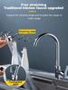 Upgraded 3 Modes Kitchen Faucet Extender with Stretchable Hose Bathroom Sink Sprayer 360 Degree Rotation Tap Filter Extender