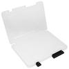 A5 Document Organizer Box Black Button Closure Clear Plastic Storage Box Slim Portable File Holder Office Scrapbook Paper