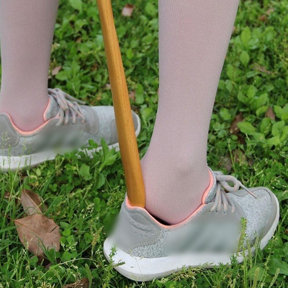 New Wooden Shoe Horn Easy on Off Extra Long Handle Shoehorn Portable Hanging Put on Shoes Tools Home Accessories