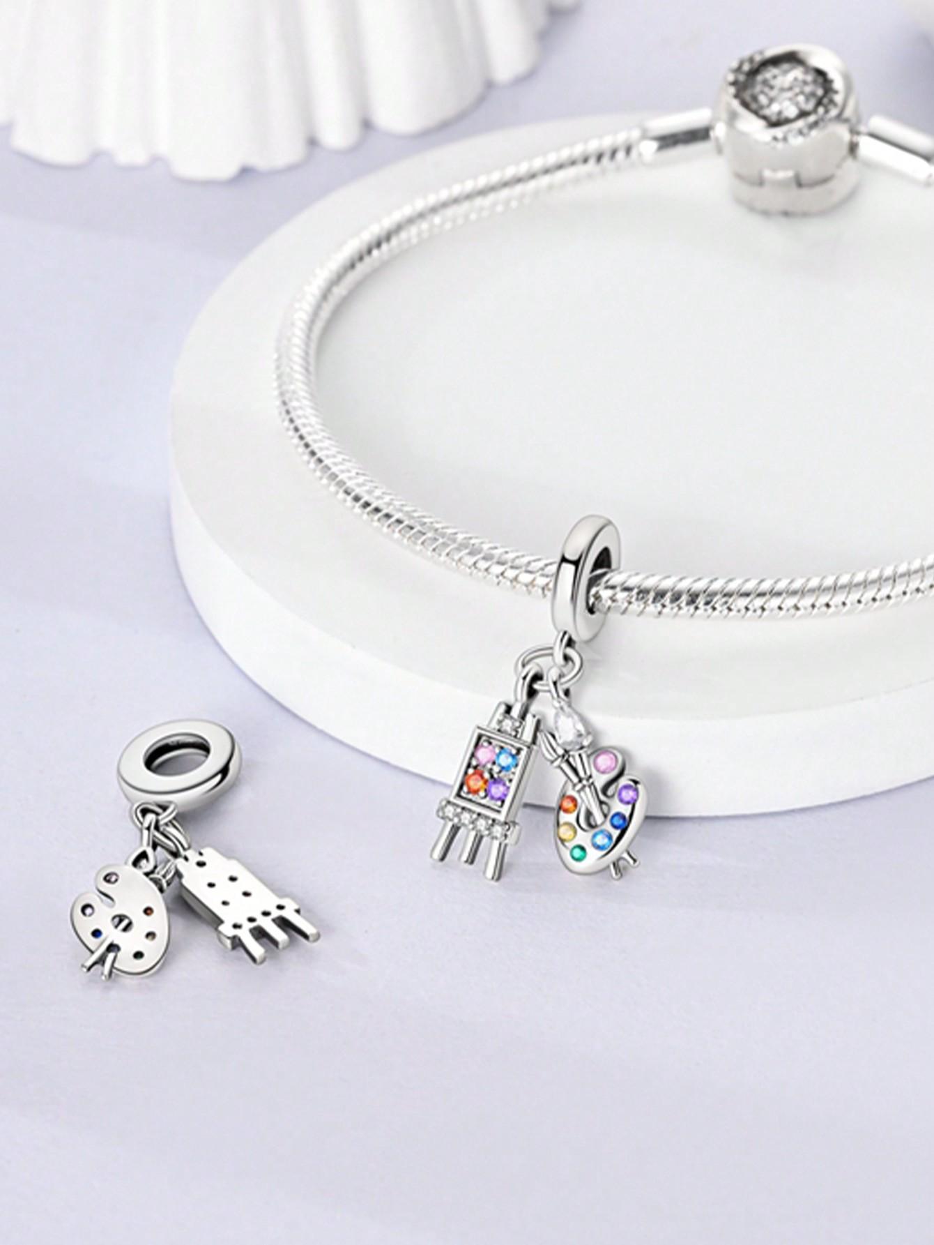 

Мідні Кольори Арт Фестиваль Дошка для Малювання Намистини Шарм Підвіска Для Оригінального Браслета Для Жінок DIY Прикраси Подарунок Любові