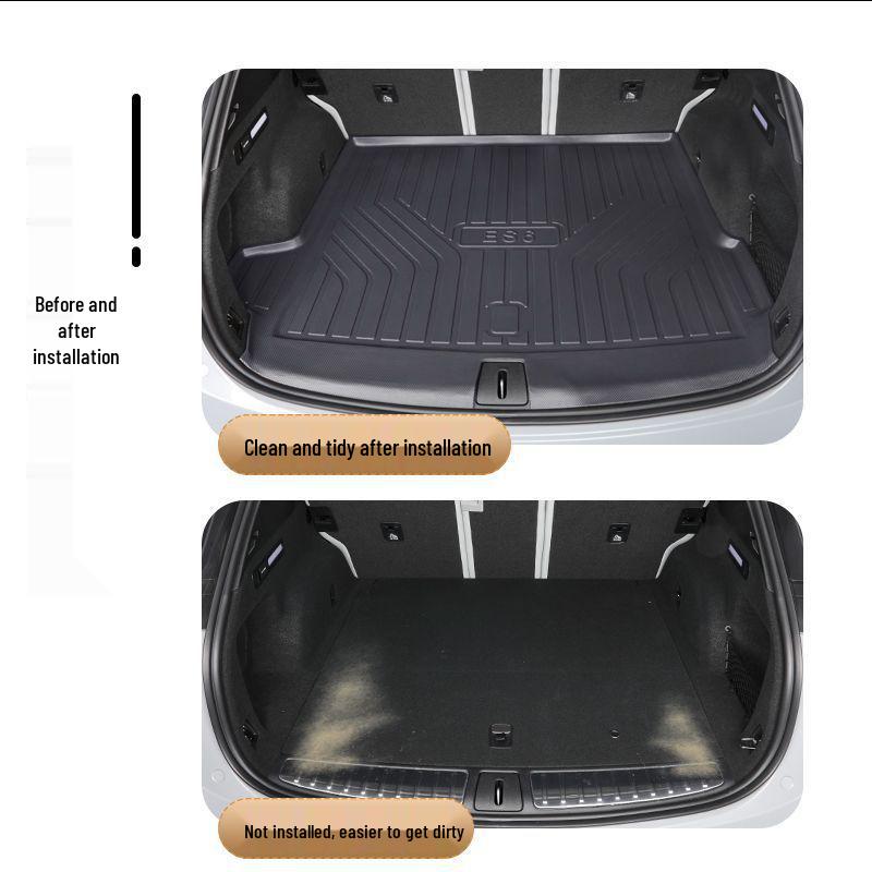Compatible with 25 NIO ES6 models: TPE trunk mat, tailgate mat, door sill mat, and trunk cover.