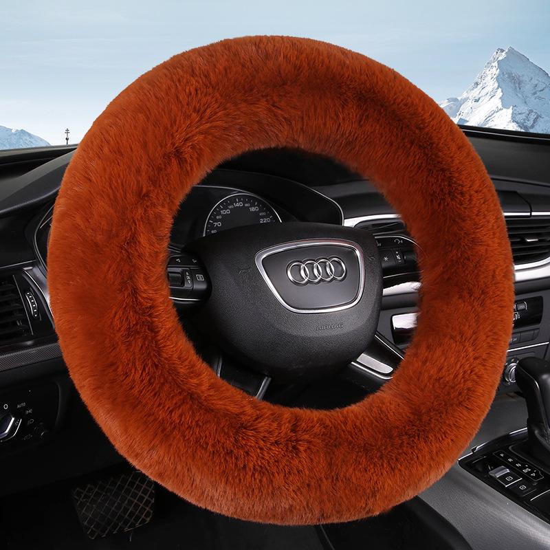 New Style Winter Plush Steering Wheel Cover - Warm, Non-Slip, Rabbit Wool