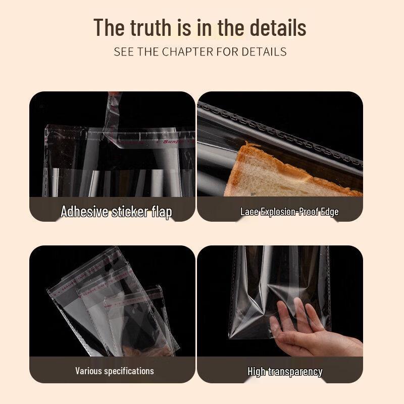 Self-Sealing Transparent Bakery Bags