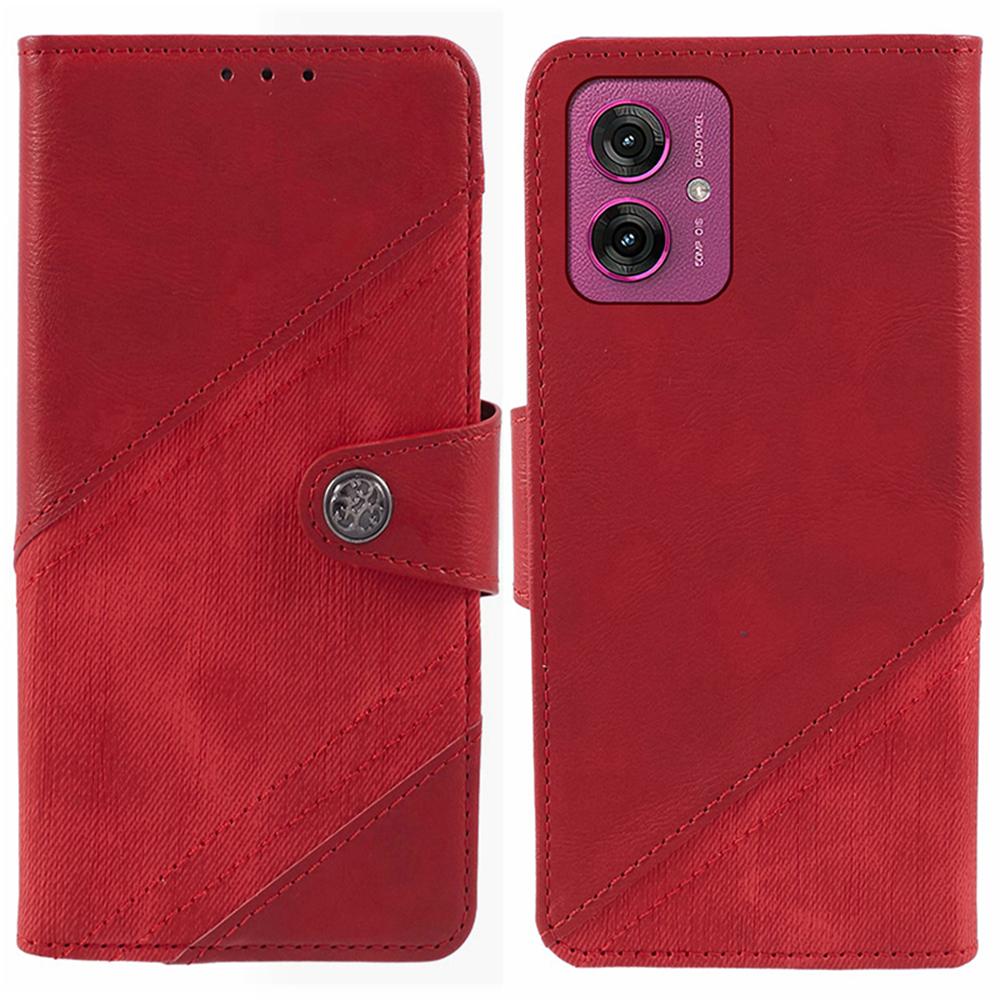 For Motorola Moto G55 5G Case Splicing Texture Leather Phone Cover Viewing Stand