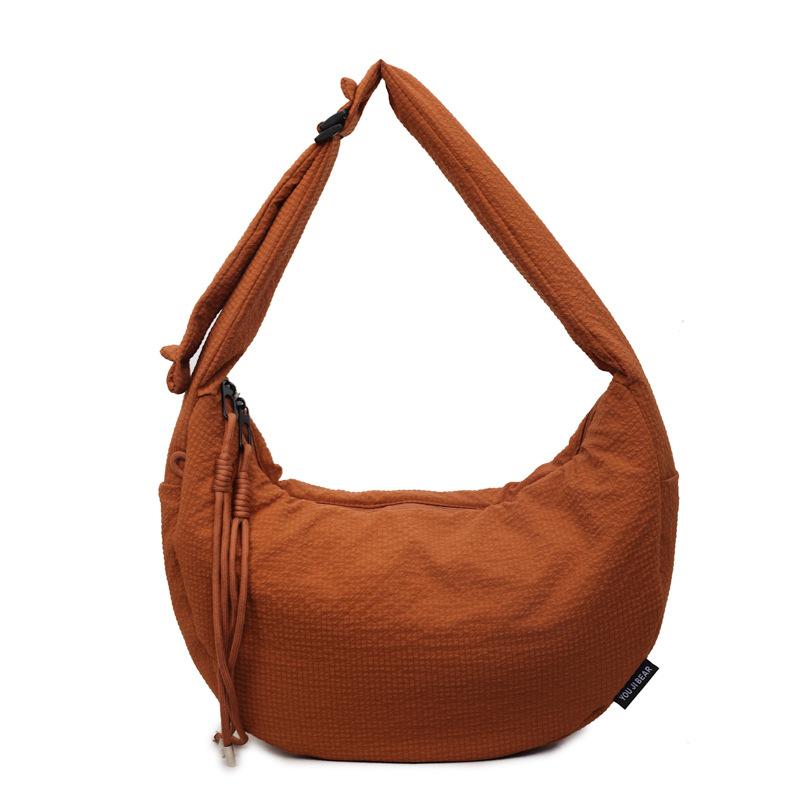 Niche Japanese Simple Dumpling Bag Trendy Fashion Pleated Shoulder Armpit Bag 2025 New Large-capacity Messenger Bag