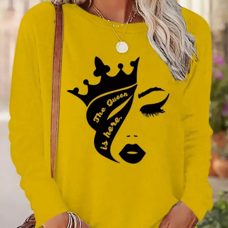 

Топы для женщин, модная женская футболка с круглым вырезом и длинным рукавом, повседневный тонкий пуловер с длинными рукавами для женщин 8XL жёлтый