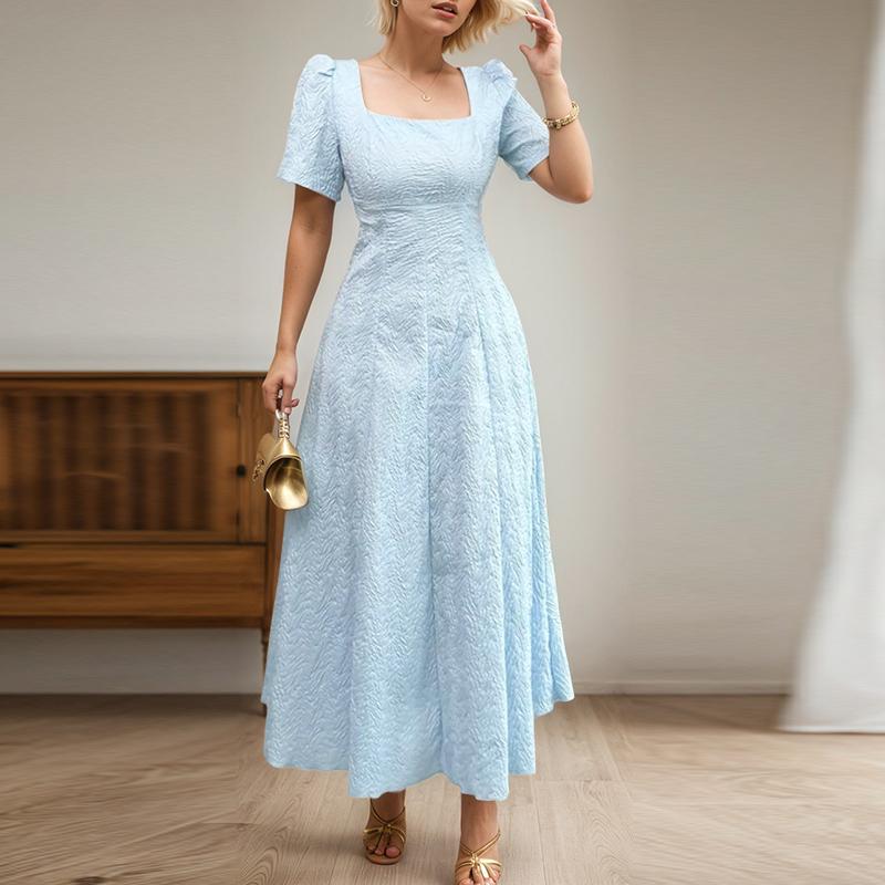 

ZANZEA Женское летнее повседневное платье с квадратным вырезом, коротким рукавом и длинное 2XL