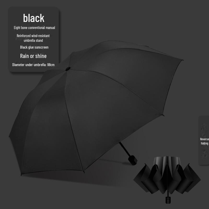 

Знижка 60%.: Ультралегка міні-капсульна парасолька від сонця для жінок - чорний клей, захист від ультрафіолету, подвійне призначення для сонця та дощу