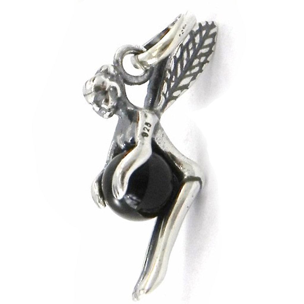 Les Trésors De Lily [D7009] - Silver 'Tinkerbell' Onyx Pendant