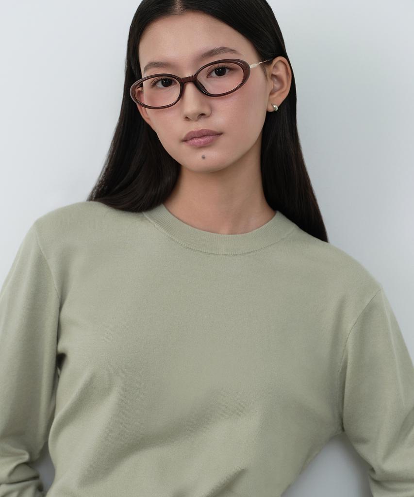 MUSINSA STANDARD WOMAN Women'S Essential Round Neck Knit [Pistachio]