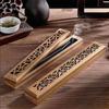 1PCS Natural Bamboo Board Incense Support Rods Stick Stand Box Sahumerios Holder Japanese Style Bamboo Incense Ash Catcher Xx004