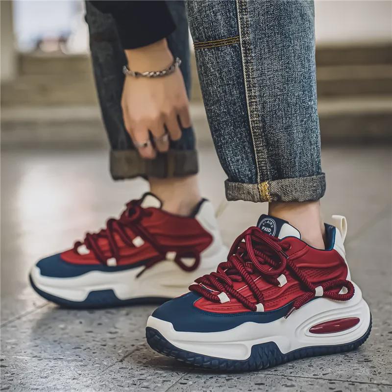 Men's Trendy Thick-Soled Sneakers: Hong Kong Style, Breathable, and Perfect for Every Season