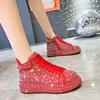 Full Diamond Ladies Summer Microfiber Breathable Sports Casual Sneakers Fashionable All-match Thick-soled Women's Shoes
