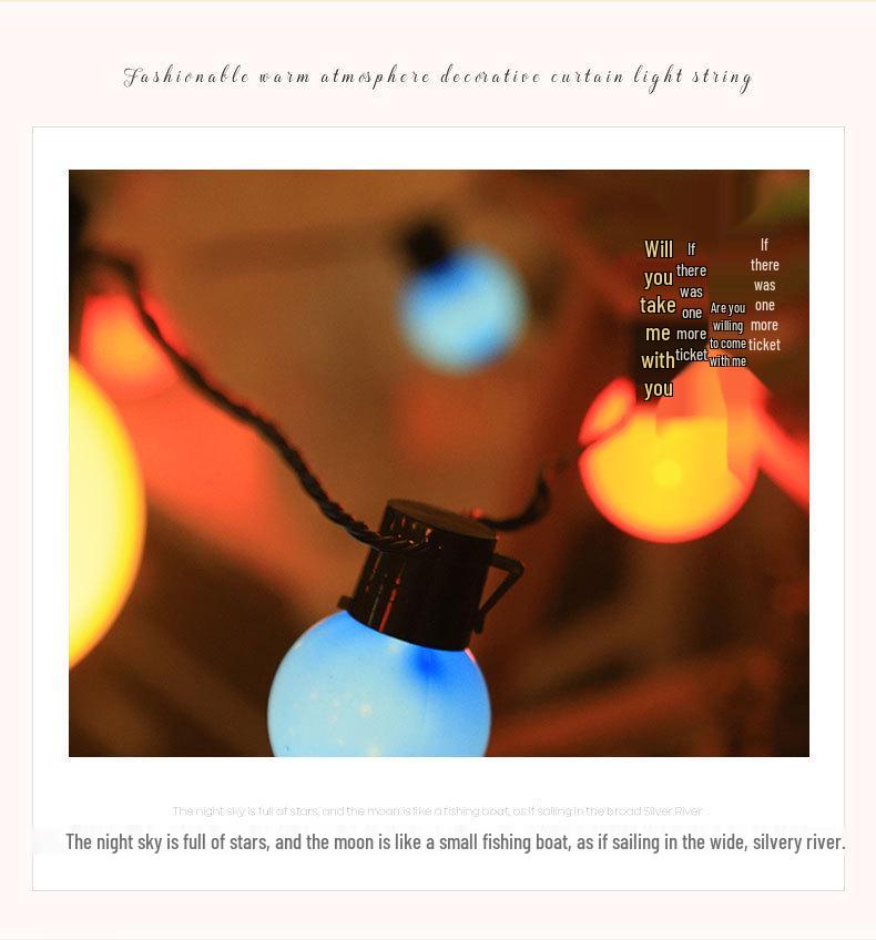 Outdoor Camping LED G50 Bulb String Lights - Big Round Decorative Battery-Powered Atmosphere Lighting