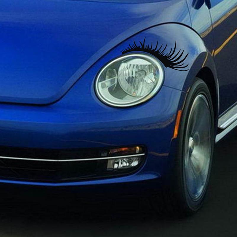 Sexy Eyelash Headlight & Eyebrow Car Sticker D59: Unique Headlight Decor with Personality