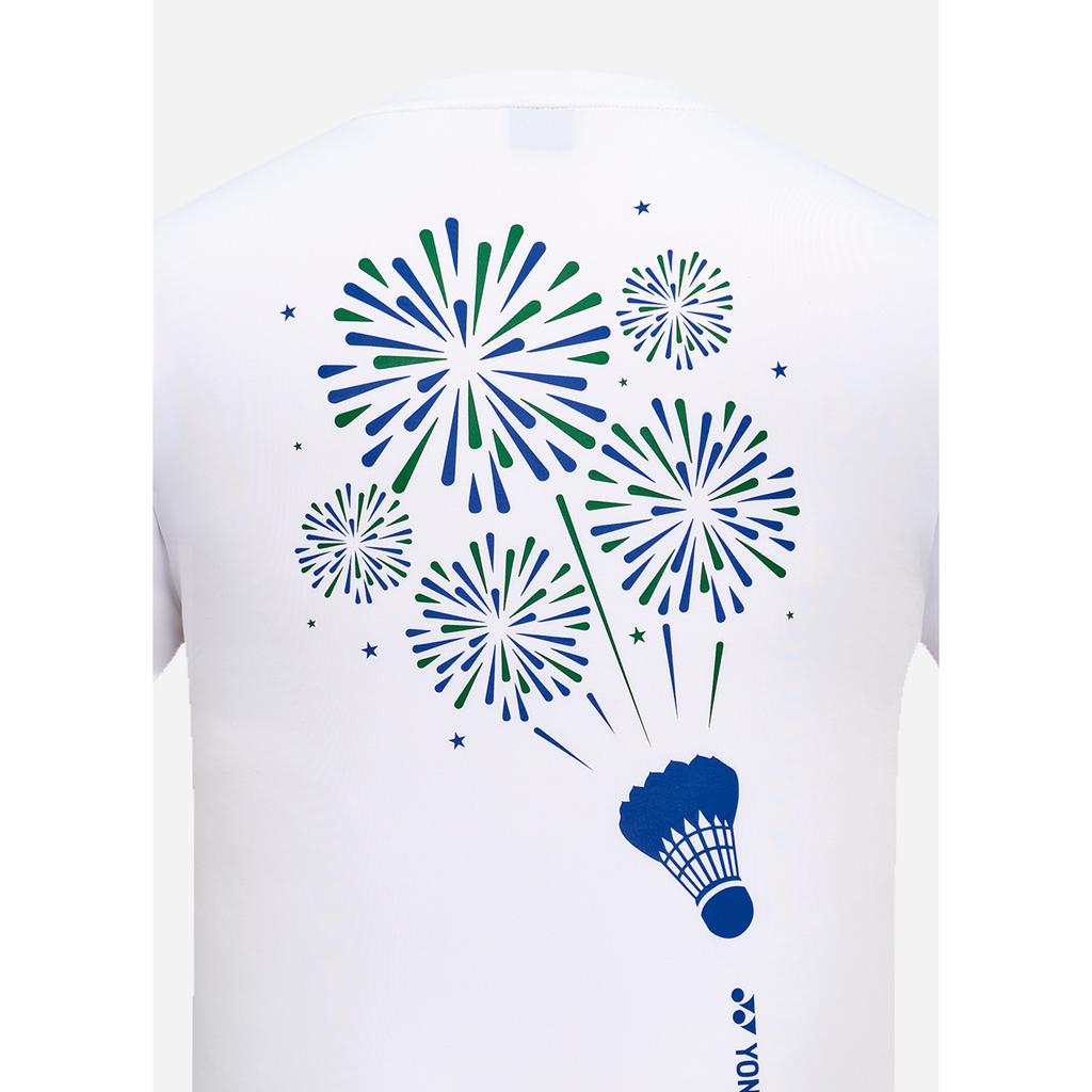 YONEX 259Tr005M White Men'S Logo Slogan Short Sleeve T-Shirt