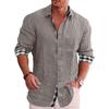 2026 Men's Long Sleeve Casual Cotton Linen Shirt - European & American Style