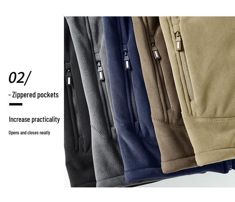 Vielseitige Sherpa Fleece Hoodie Jacke - Warmes Baumwoll-Oberteil für Herbst/Winter Outdoor-Sportarten