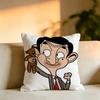 The Cartoon Mr Bean Square DoubleSided printed Pillow Case Bedroom Bedside Pillow Sofa Cushion Cover