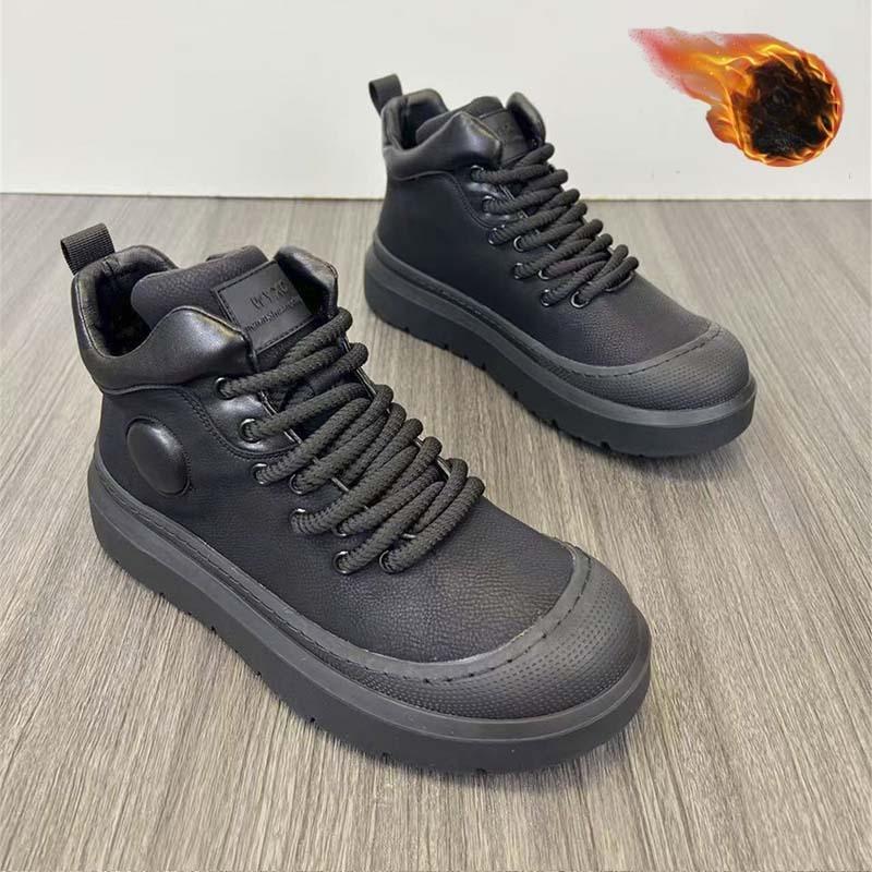 Men's soft elastic winter warm cold padded snow boots thick soles non-slip wear outdoor leisure sports mountaineering cotton boots