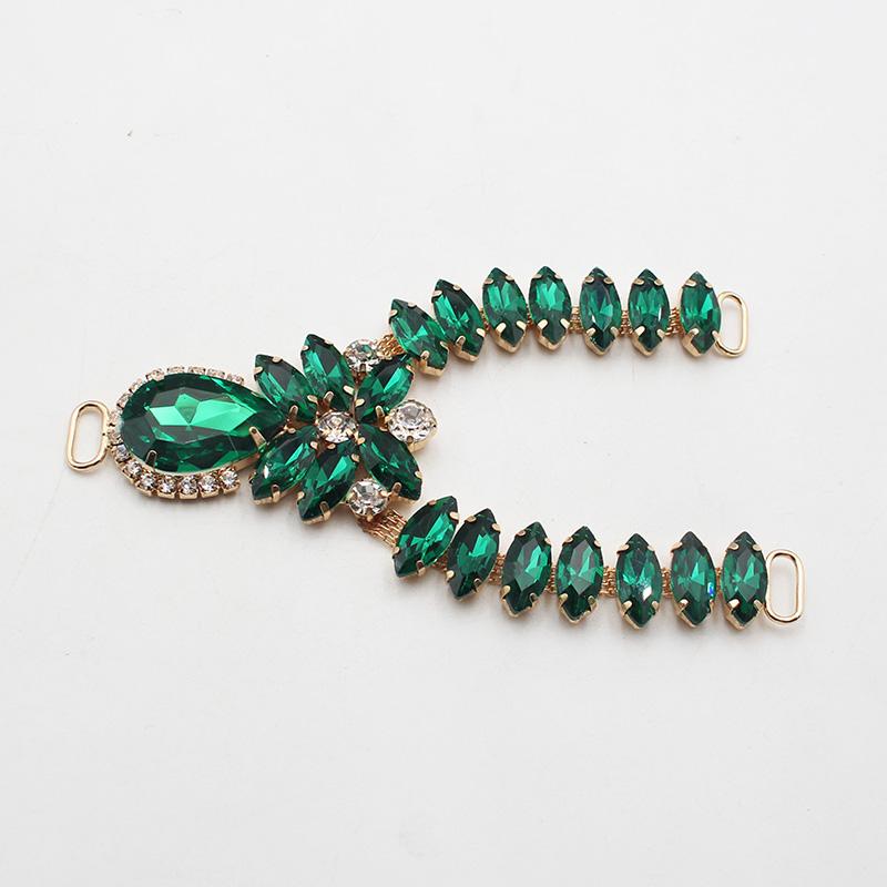 Charm 12Color 1pcsCrystal Chain DIY Garment sewing accessories Rhinestone bikini Connectors buckle fashion Beach SlipperChain