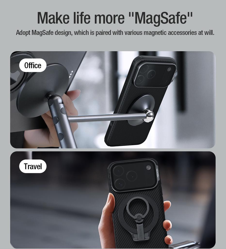 Nillkin für iPhone 17 Pro Max / 17 Pro Hülle CamShield Prop Magnetischer Adapter Kameraabdeckung Transparenter Ständer Magsafe Handyhülle