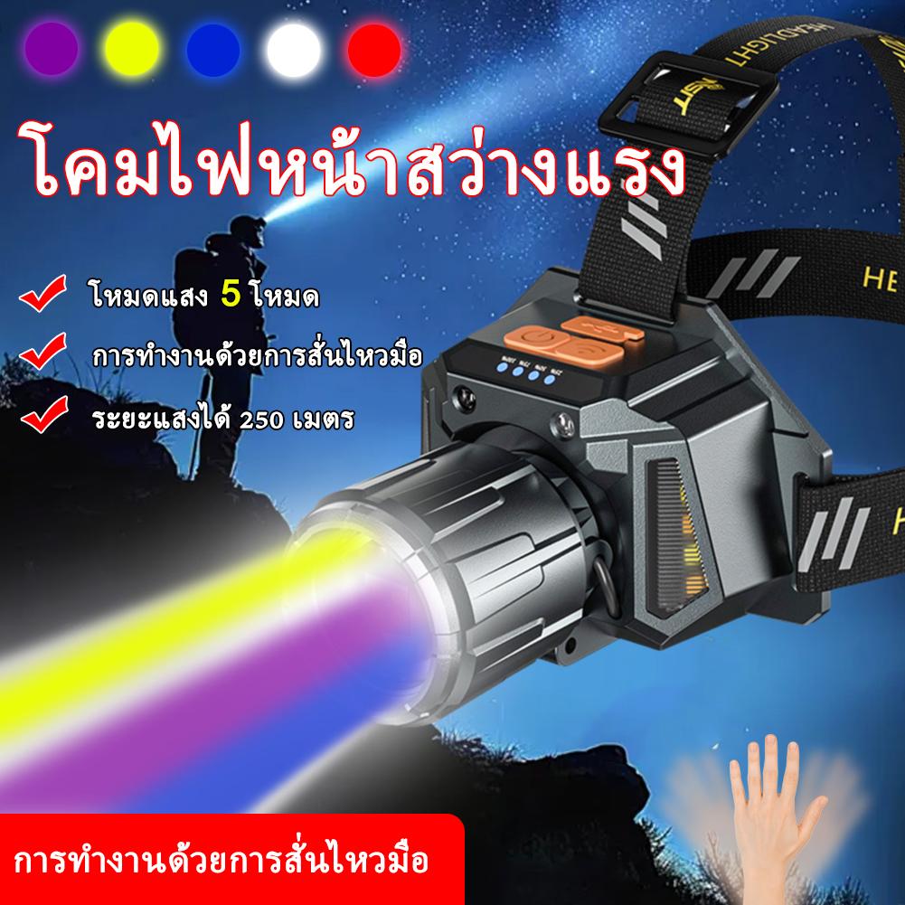 Sensor Headlamp LED Head Flashlight COB Rechargeable Headlight Head Torch Built-in Battery Fishing Camping Lantern
