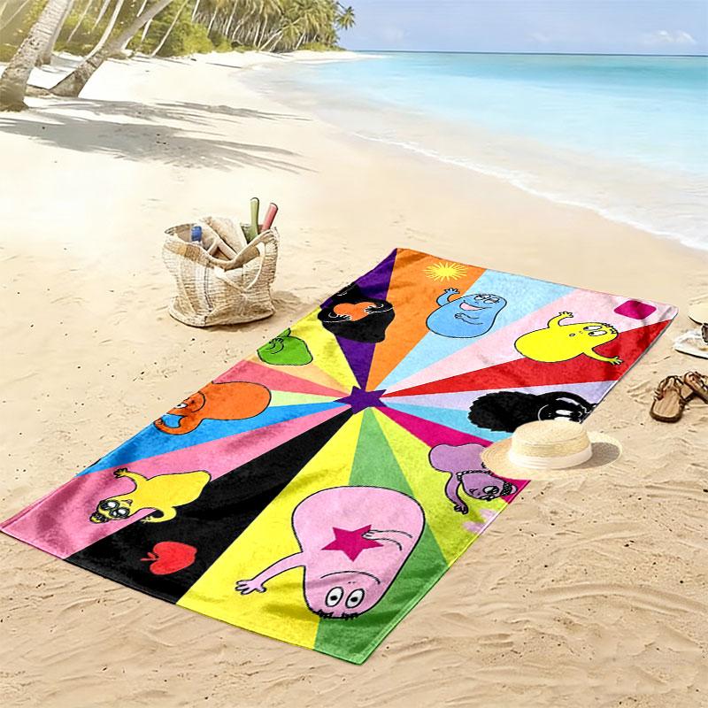 Barbapapa Art Print Beach Towel, Large Soft Quick Dry Towel for Beach Camping Swimming