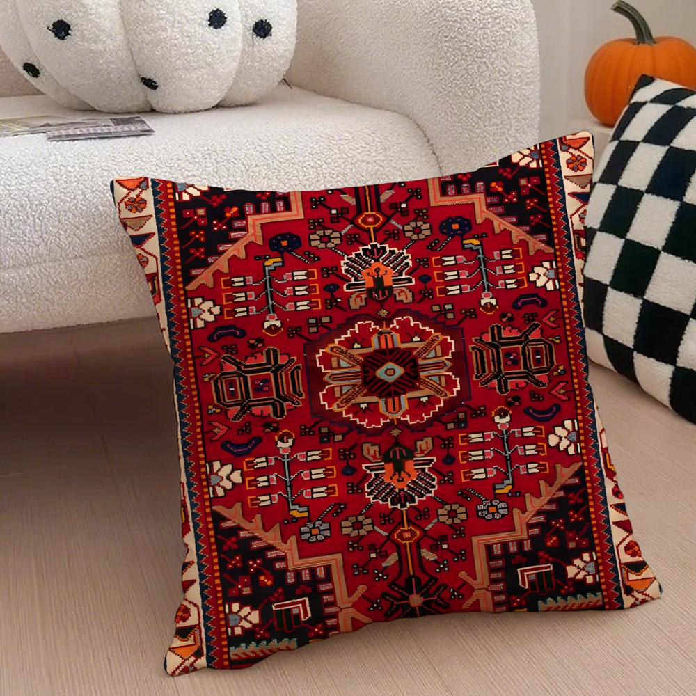Elegant Kulturell Konst Vintage Persisk Stil Kuddfodral Kuddeöverdrag Dold Knapp Hållbar Polyester Stolskudde