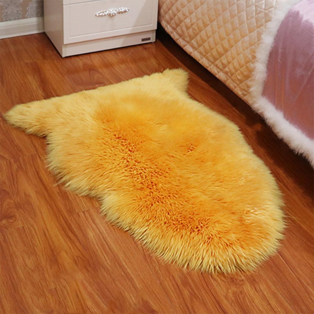 

Imitation Wool New Long Hair Carpet Fluffy Shaggy Floor Protection Faux Fur Sheepskin Rug Bedroom Mats Soft Rugs 40x60cm верблюд
