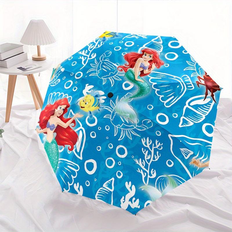 Mermaid, Sea Creatures Automatic Opening and Closing Umbrella, Compact Travel Umbrella, Lightweight and Portable, Suitable for Beach Commuti